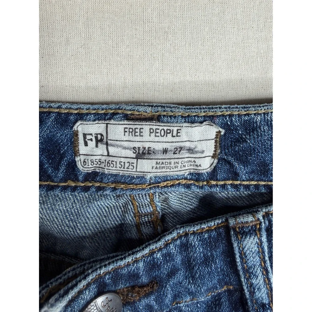 Free People Jeans Womens Size 27 Blue Denim Straight Leg Cotton 61855-16515125